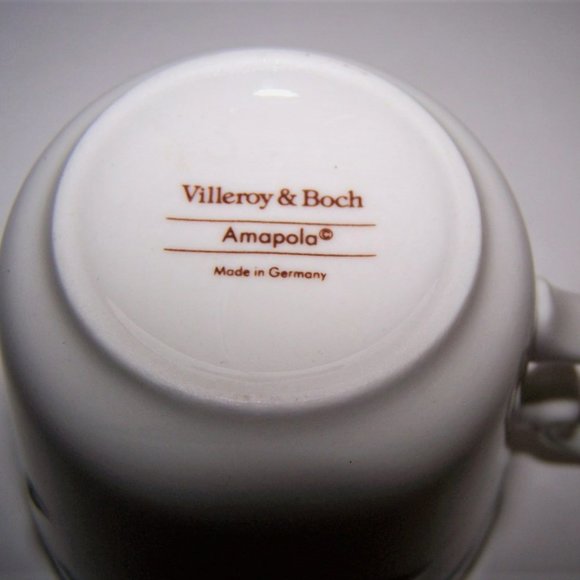 4 Villeroy & Boch Amapola Flat Cups & Saucers Discontinued 2001 Raised Relief - Picture 12 of 12